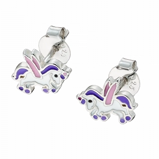 Oxzen ασημένιο παιδικό σκουλαρίκι, Unicorn