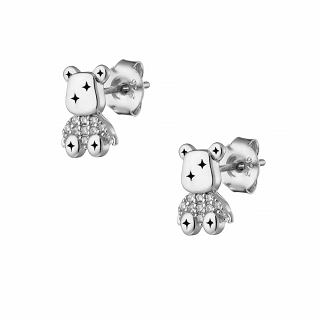 Oxzen σκουλαρίκι ασημένιο παιδικό - εφηβικό με αρκουδάκι