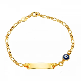 Oxzen παιδικό βραχιόλι, ταυτότητα ασημένια με ματάκι