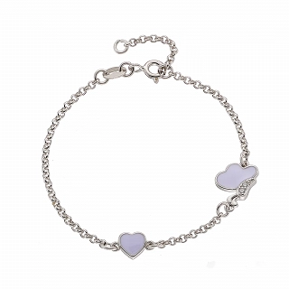 Oxzen ασημένιο παιδικό βραχιόλι με καρδούλα