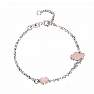 Oxzen ασημένιο παιδικό βραχιόλι με καρδούλα
