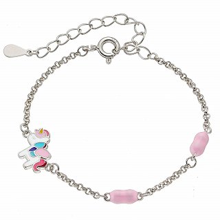 Oxzen ασημένιο βρεφικό - παιδικό βραχιολάκι με αλογάκι