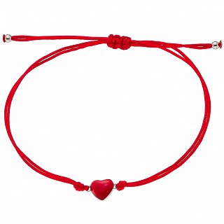 Oxzen ασημένιο παιδικό βραχιολάκι μακραμέ με καρδούλα