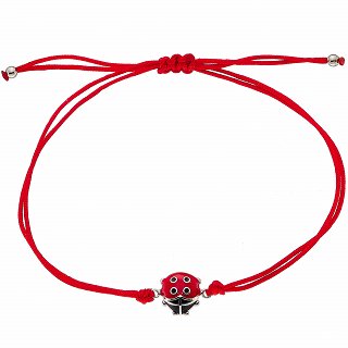 Oxzen ασημένιο παιδικό βραχιολάκι μακραμέ με πασχαλίτσα