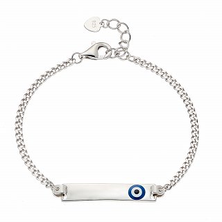 Oxzen ασημένια παιδική ταυτότητα με ματάκι