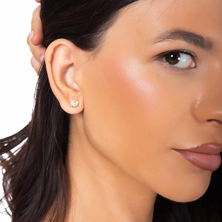 Oxzen ασημένια σκουλαρίκια καρφωτά κοχύλι με πέρλα