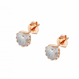 Oxzen ασημένια σκουλαρίκια καρφωτά κοχύλι με πέρλα