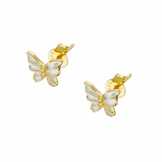 Oxzen ασημένια σκουλαρίκια καρφωτά πεταλούδα με φίλντισι