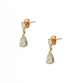 Oxzen ασημένια σκουλαρίκια καρφωτά με κρεμαστό ζιργκόν