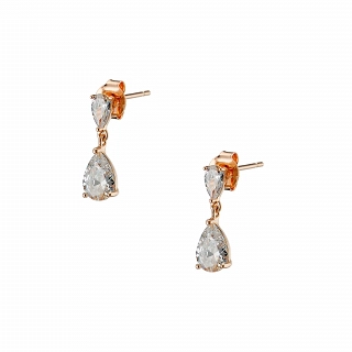 Oxzen ασημένια σκουλαρίκια καρφωτά με κρεμαστό ζιργκόν