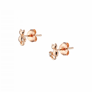 Oxzen ασημένια σκουλαρίκια καρφωτά με γατούλα