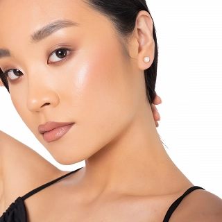 Oxzen ασημένια σκουλαρίκια καρφωτά με πέρλα