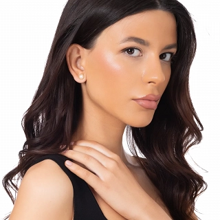 Oxzen ασημένια σκουλαρίκια καρφωτά με πέρλα