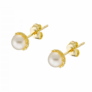 Oxzen ασημένια σκουλαρίκια καρφωτά με πέρλα