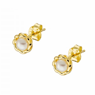 Oxzen ασημένια σκουλαρίκια καρφωτά με πέρλα