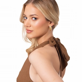 Oxzen ασημένια σκουλαρίκια ματ με ιδιαίτερο σχήμα