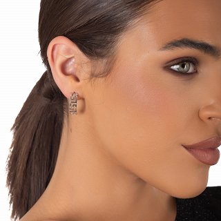 Oxzen ασημένιο σκουλαρίκι κρίκος με μαίανδρο