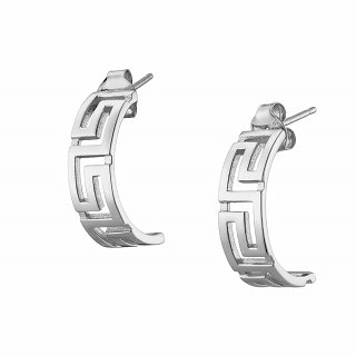 Oxzen ασημένιο σκουλαρίκι κρίκος με μαίανδρο