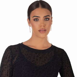 Oxzen ασημένιο σκουλαρίκι μακρύ με λευκά ζιργκόν