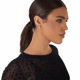 Oxzen ασημένιο σκουλαρικι σταγόνα με ζιργκόν