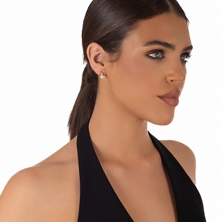 Oxzen ασημένιο σκουλαρίκι με πέρλα