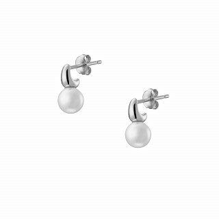 Oxzen ασημένιο σκουλαρίκι με πέρλα