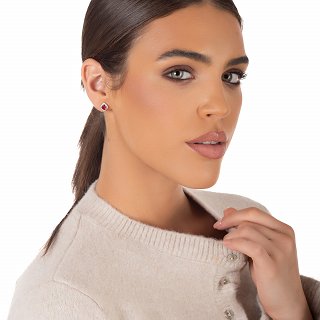 Oxzen ασημένιο σκουλαρίκι τετράγωνο με ζιργκόν