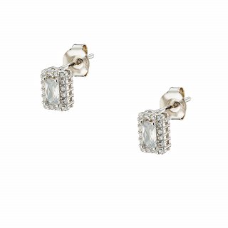 Oxzen ασημένιο σκουλαρίκι με ζιργκόν