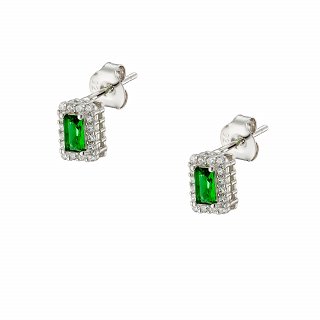 Oxzen ασημένιο σκουλαρίκι με ζιργκόν