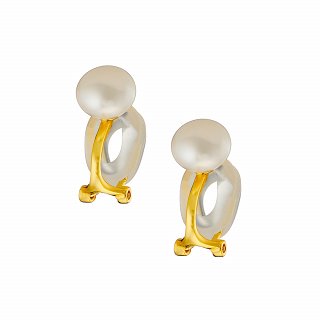 Oxzen ασημένιο σκουλαρίκι πιαστή πέρλα