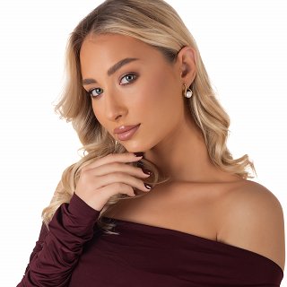 Oxzen ασημένιο σκουλαρίκι χειροποίητο με πέρλα