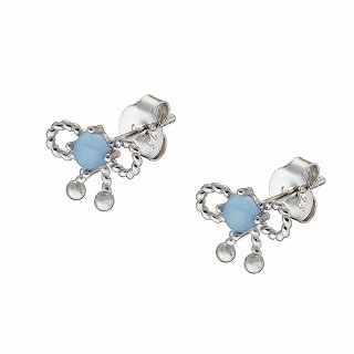 Oxzen ασημένιο σκουλαρίκι καρφωτό φιογκάκι