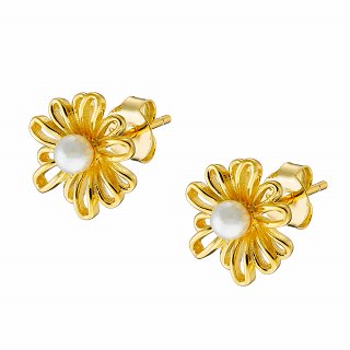 Oxzen ασημένιο σκουλαρίκι καρφωτό με πέρλα