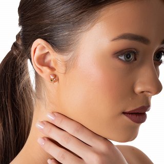 Oxzen ασημένιο σκουλαρίκι καρφωτό τριαντάφυλλο