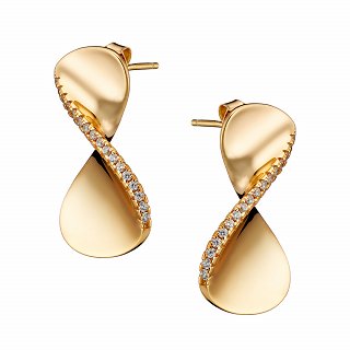 Oxzen ασημένιο σκουλαρίκι με ιδιαίτερο σχήμα