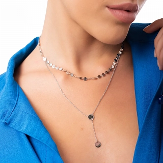 Oxzen κολιέ από ανοξείδωτο ατσάλι διπλό