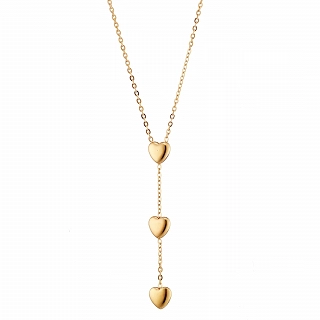 Oxzen κολιέ από ανοξείδωτο ατσάλι με τρεις καρδιές