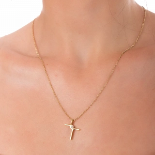 Oxzen κολιέ από ανοξείδωτο ατσάλι, σταυρός με ιδιαίτερο σχέδιο