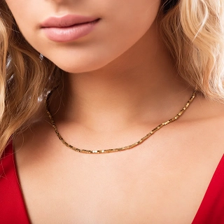 Oxzen ατσάλινο κολιέ αλυσίδα με κυκλικά στοιχεία