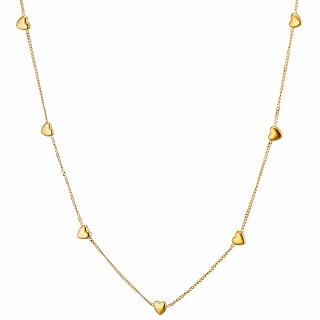 Oxzen ατσάλινο κολιέ με καρδιές