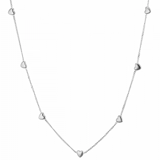 Oxzen ατσάλινο κολιέ με καρδιές