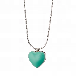 Oxzen ατσάλινο κολιέ καρδιά με τιρκουάζ πέτρα