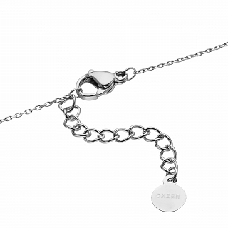 Oxzen ατσάλινο κολιέ με μαργαρίτες