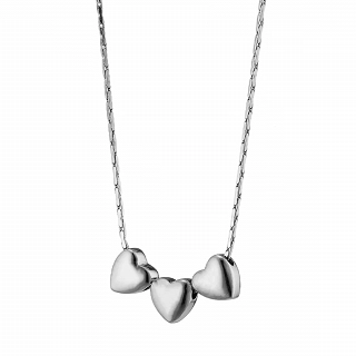 Oxzen ατσάλινο κολιέ με τρεις καρδιές