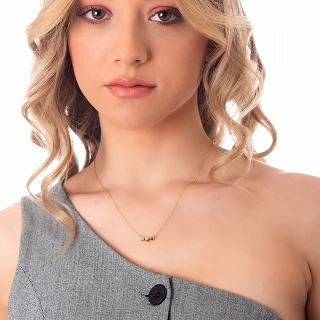 Oxzen ατσάλινο κολιέ με τρεις καρδιές