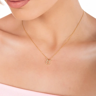Oxzen γυναικείο κολιέ Zodiac από ανοξείδωτο ατσάλι Ταύρος (Taurus)