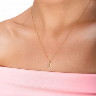 Oxzen γυναικείο κολιέ Zodiac από ανοξείδωτο ατσάλι Δίδυμοι (Gemini)