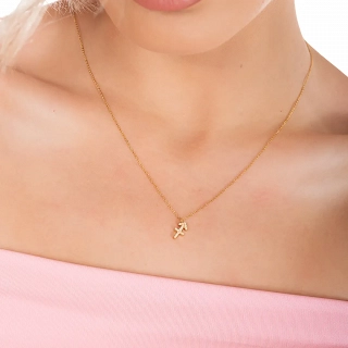 Oxzen γυναικείο κολιέ Zodiac από ανοξείδωτο ατσάλι Τοξότης (Sagitarius)