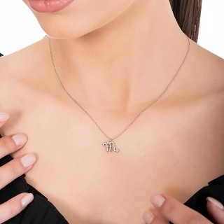 Oxzen γυναικείο κολιέ Zodiac από ανοξείδωτο ατσάλι Σκορπιός (Scorpio)