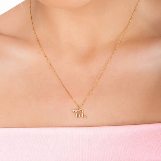 Oxzen γυναικείο κολιέ Zodiac από ανοξείδωτο ατσάλι Σκορπιός (Scorpio)